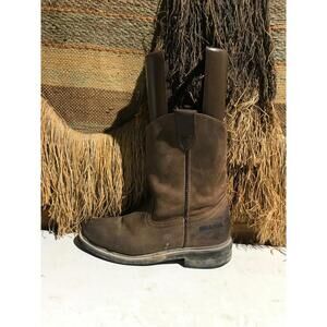 Brazos Crazy Horse Brown Leather Western Boots US Men Size 9.5M